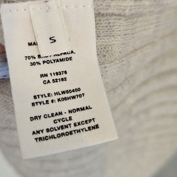 Helmut Lang Baby Alpaca Wool Turtleneck Sweater Dress Size Small Light Grey - Picture 12 of 14